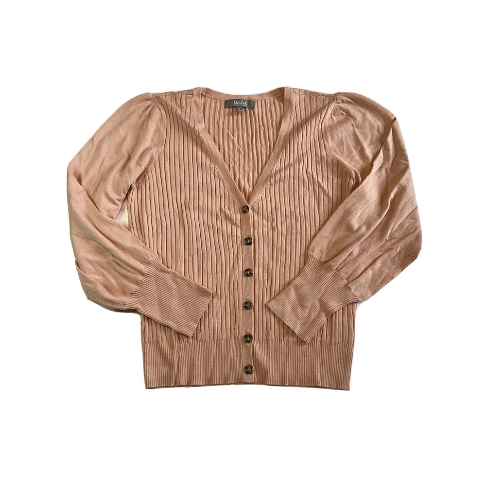 Marled reunited clothing cardigan sweater size L salmon‎ color BR
